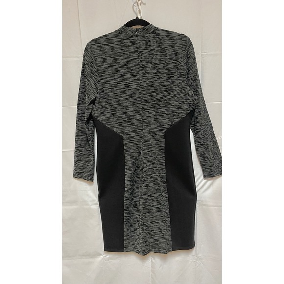 T Tahari Black Combo Mock Neck Long Sleeve Sheath Dress Size L NWT - Picture 4 of 6